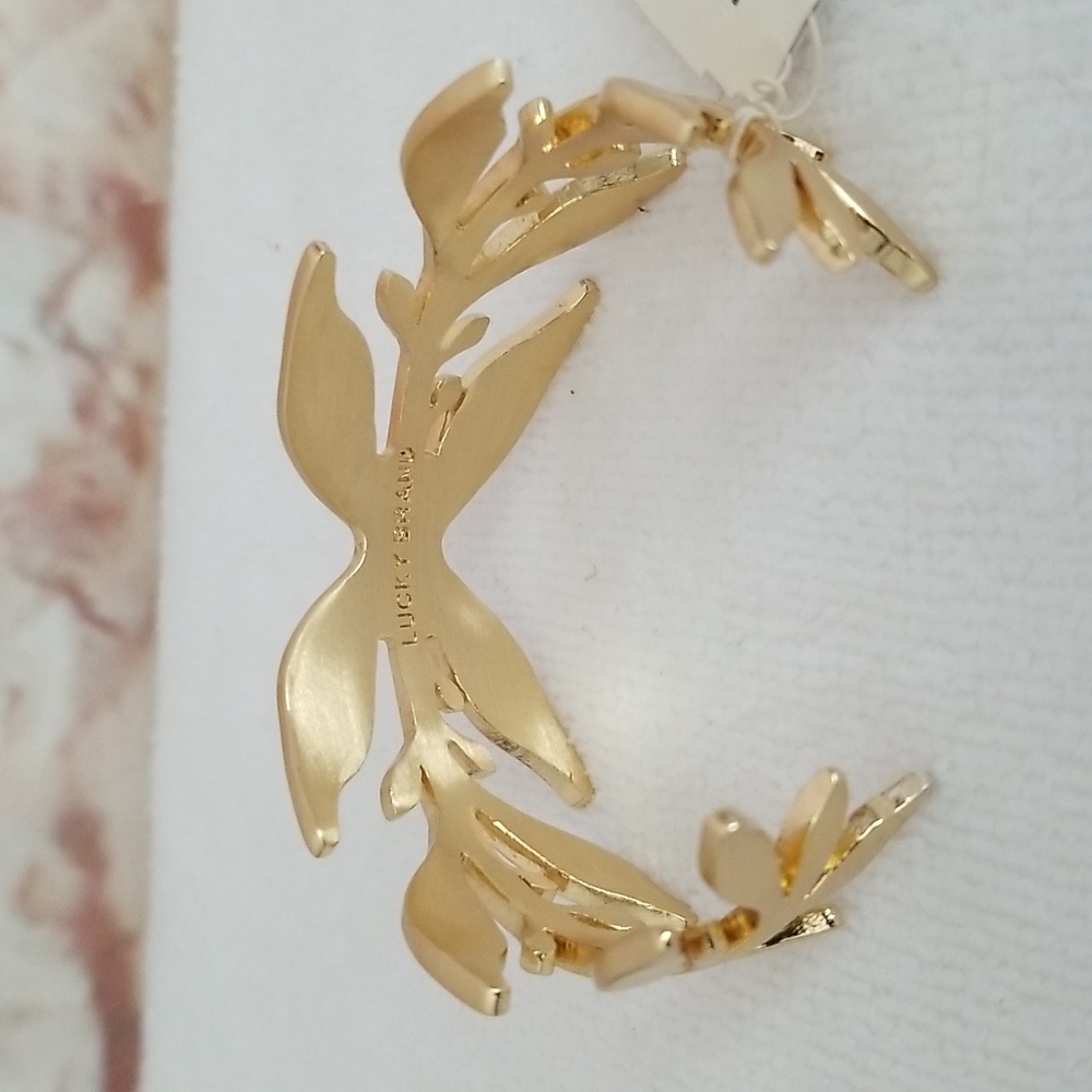 New Lucky Brand Organic Leaf Cuff Bracelet - Picture 3 of 7